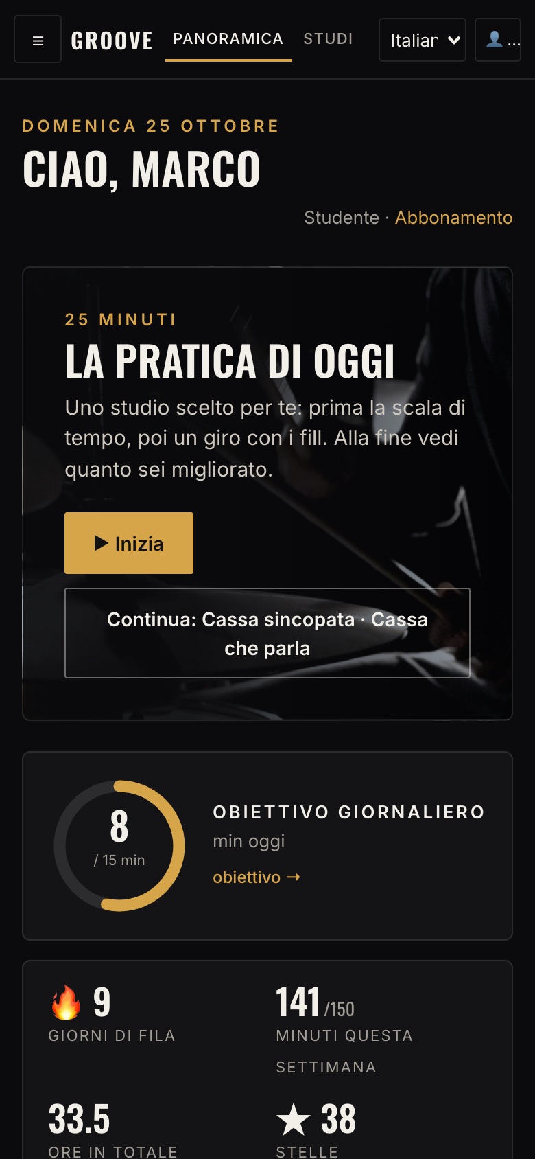 Groove Coach sullo smartphone