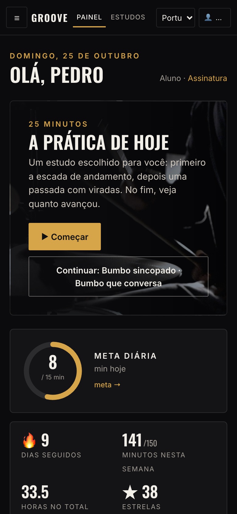 Groove Coach no celular